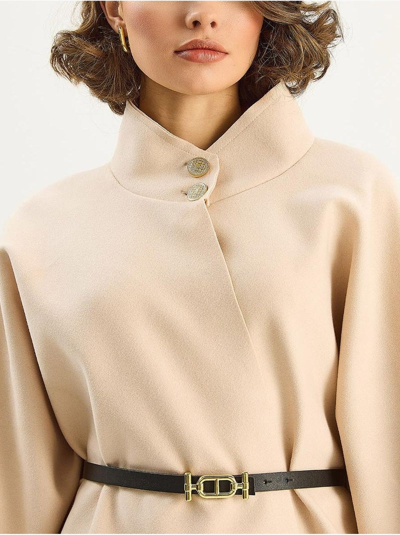 Cappotto testurizzato con chiusura a bottoni lucci Beige argilla - Kiabi