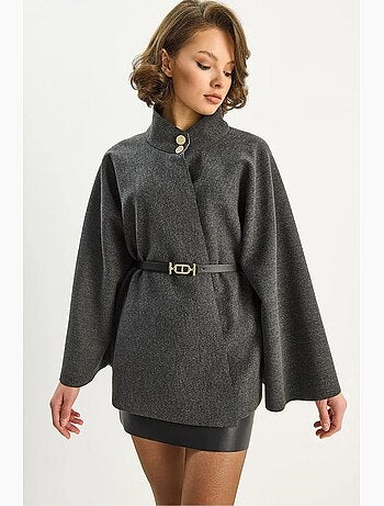 Cappotto testurizzato con chiusura a bottoni lucci