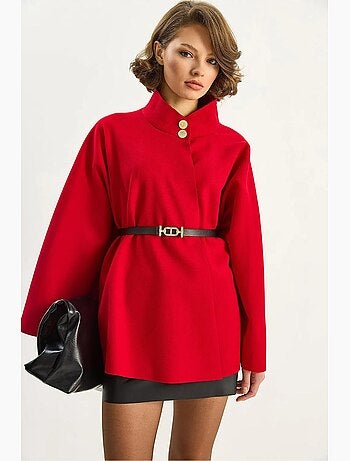 Cappotto testurizzato con chiusura a bottoni lucci