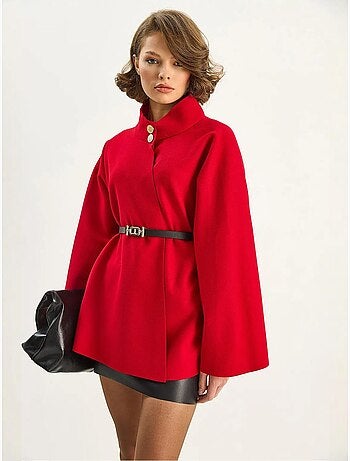 Cappotto testurizzato con chiusura a bottoni lucci