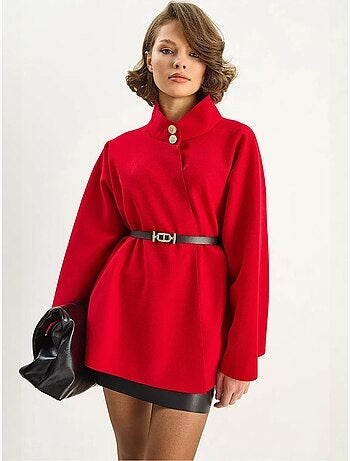 Cappotto testurizzato con chiusura a bottoni lucci