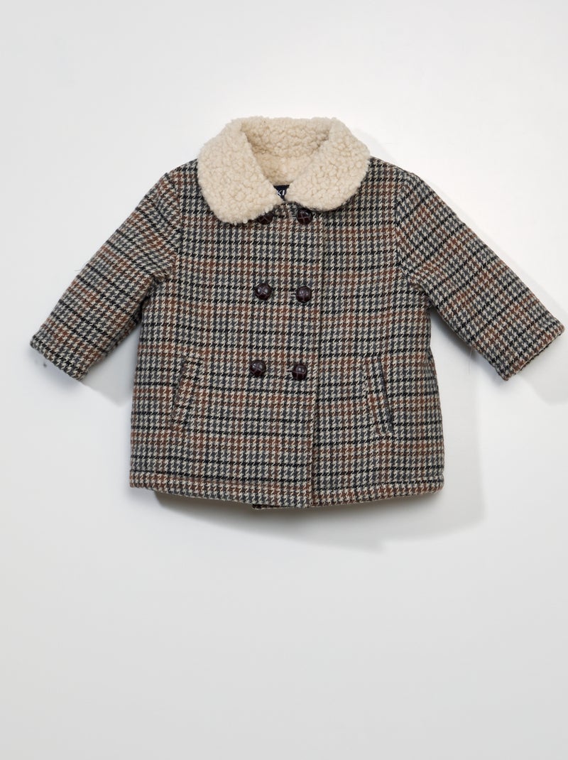 Cappotto tipo lana MARRONE - Kiabi