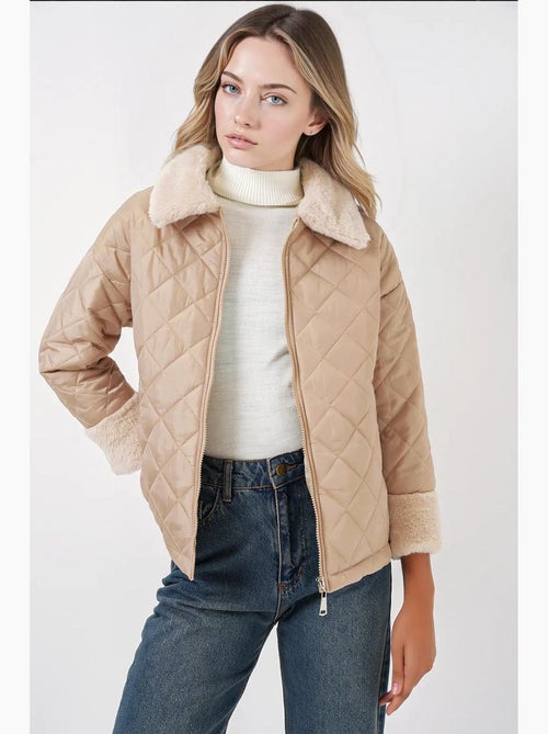 Cappotto trapuntato con dettagli in pelliccia sintetica bdart - Kiabi Cappotto trapuntato con dettagli in pelliccia sintetica bdart - Kiabi