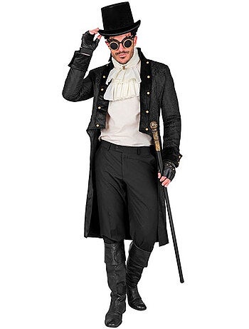 Cappotto vittoriano nero da uomo
