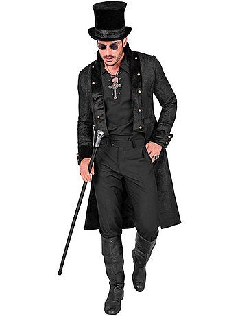 Cappotto vittoriano nero da uomo