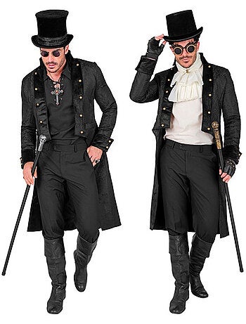 Cappotto vittoriano nero da uomo