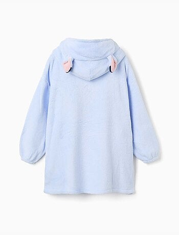 Cappuccio convertibile in pile di corallo con stitch