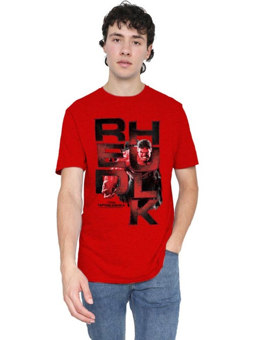 Captain America: Brave New World Maglietta Hulk Rosso Logo Adulto Unisex - Kiabi