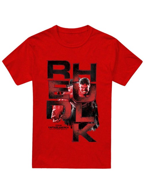Captain America: Brave New World Maglietta Hulk Rosso Logo Adulto Unisex - Kiabi
