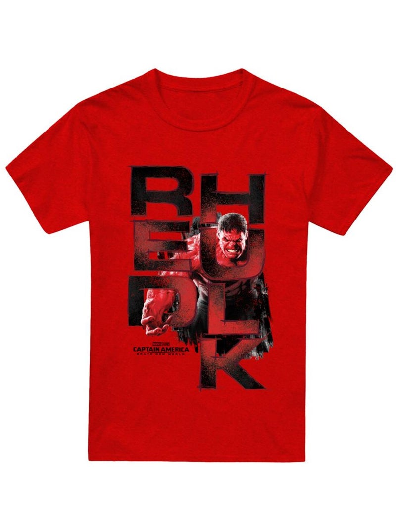 Captain America: Brave New World Maglietta Hulk Rosso Logo Adulto Unisex Rosso - Kiabi