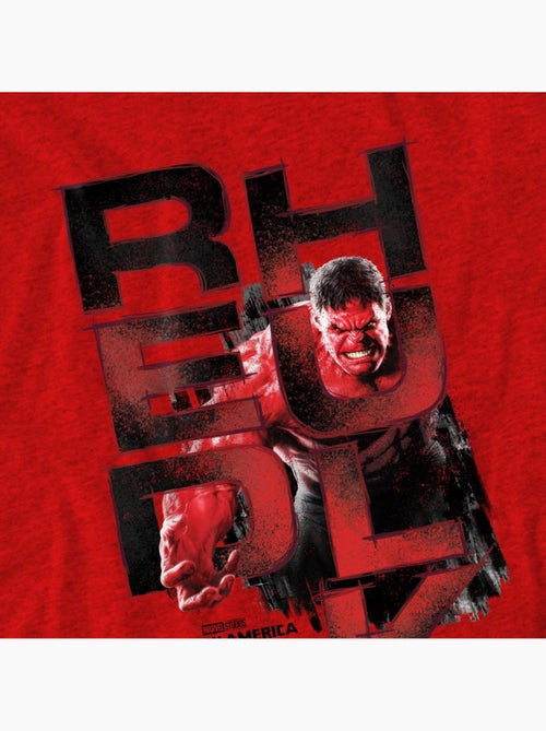 Captain America: Brave New World Maglietta Hulk Rosso Logo Adulto Unisex - Kiabi