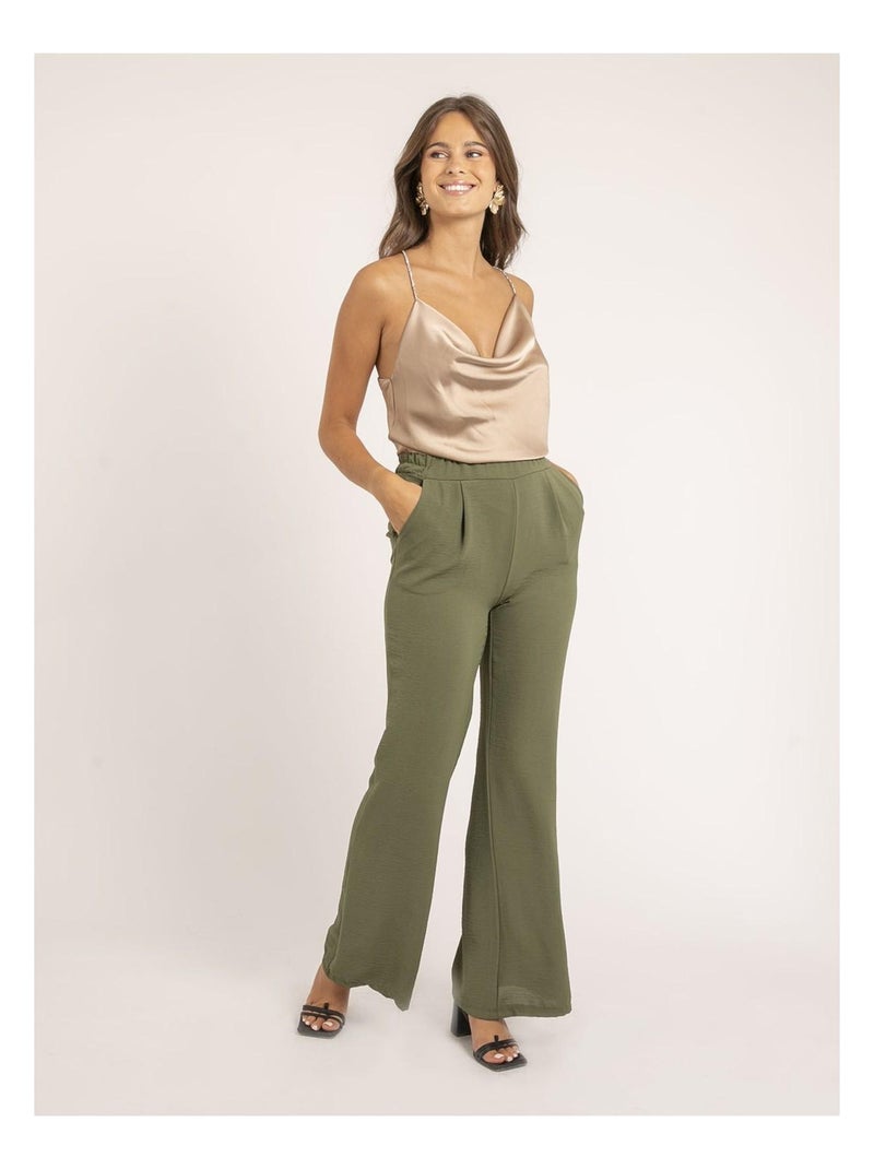 Caraco in satin con scollo a tulipano FOLINE Beige - Kiabi