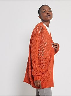 Cardigan a cascata in tricot - Kiabi