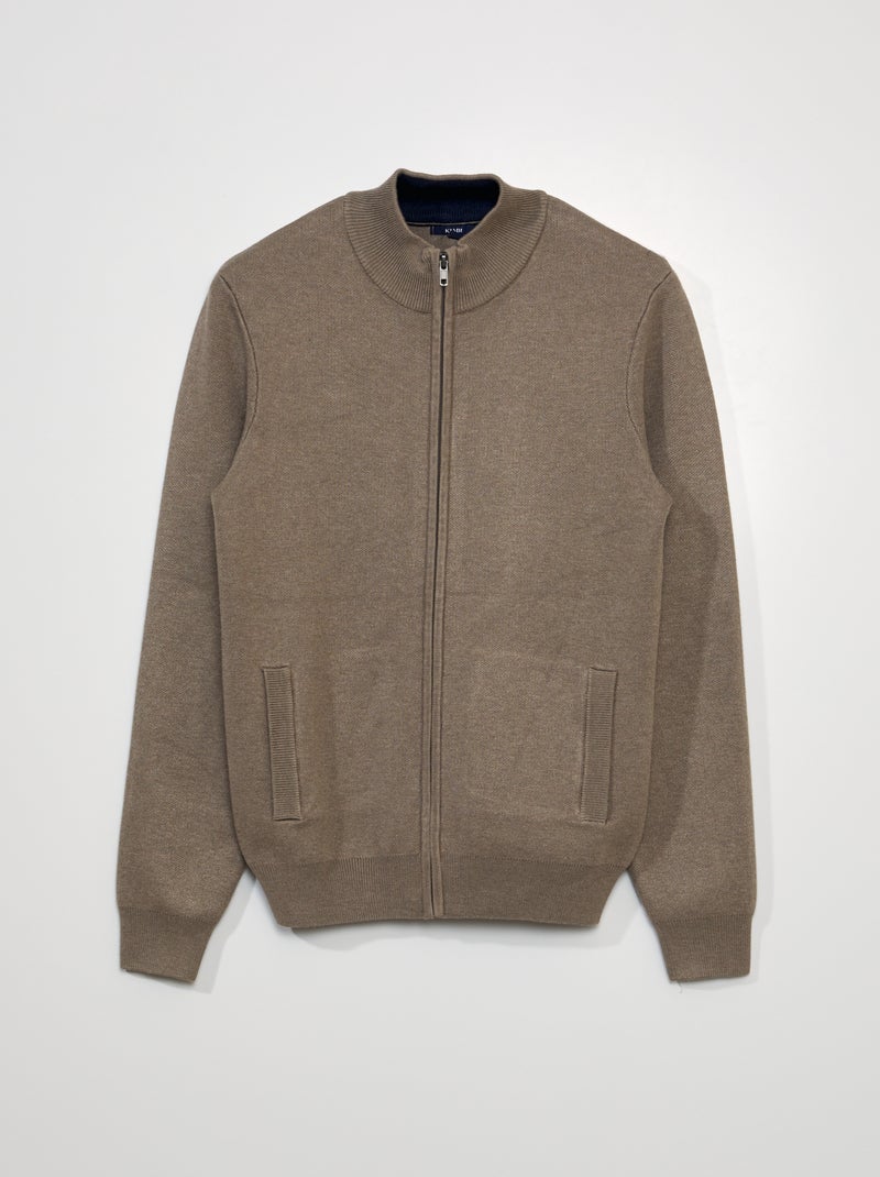 Cardigan a collo alto BEIGE - Kiabi