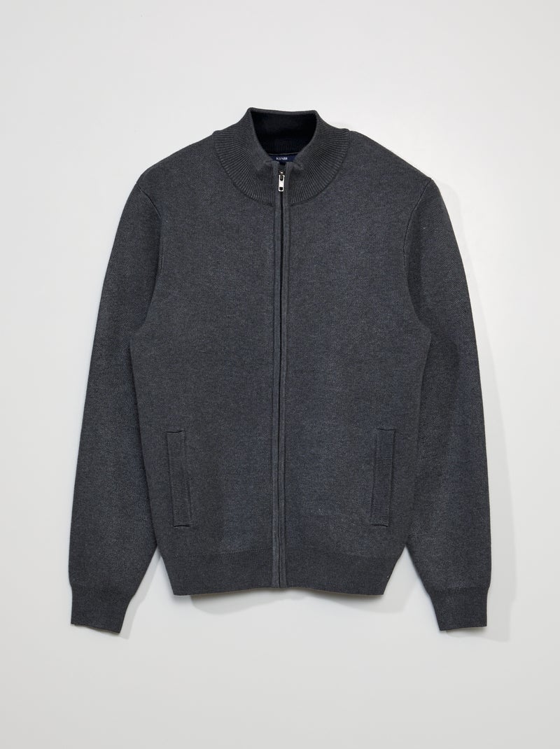 Cardigan a collo alto GRIGIO - Kiabi
