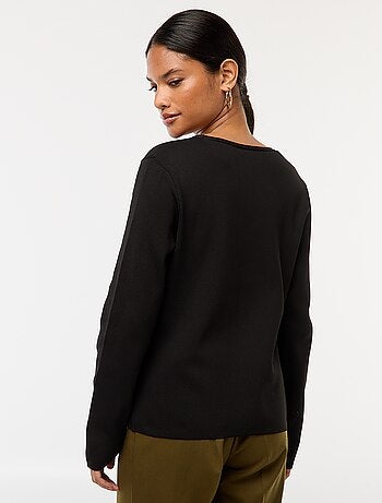 Cardigan a coste a maniche lunghe