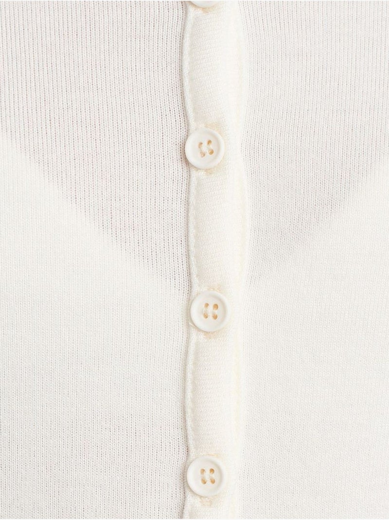 Cardigan a coste con abbottonatura frontale dilvin Bianco sporco - Kiabi