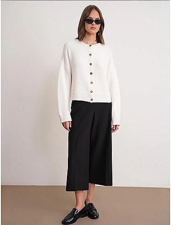 Cardigan a coste con bottoni mixray