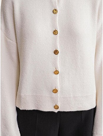 Cardigan a coste con bottoni mixray