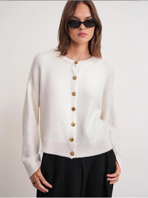 Cardigan a coste con bottoni mixray - Kiabi