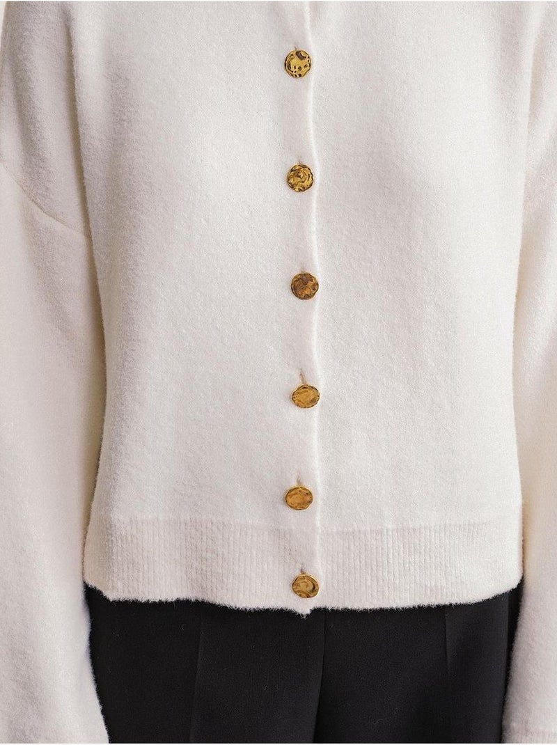 Cardigan a coste con bottoni mixray Avorio - Kiabi