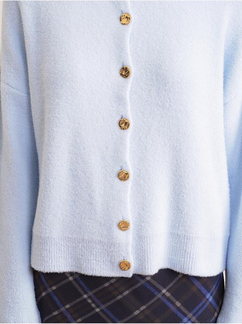 Cardigan a coste con bottoni mixray Blu cielo - Kiabi