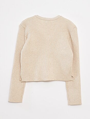 Cardigan a coste con fiocchi in velluto