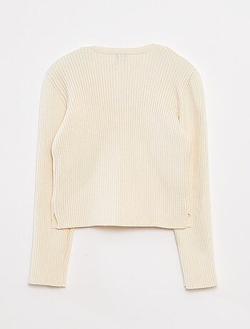Cardigan a coste con fiocchi in velluto