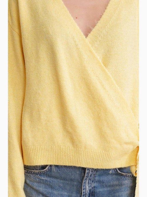 Cardigan a coste con scollo a v e laccetto frontale mixray - Kiabi Cardigan a coste con scollo a v e laccetto frontale mixray - Kiabi