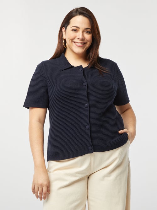 Cardigan a coste e maniche corte - Kiabi