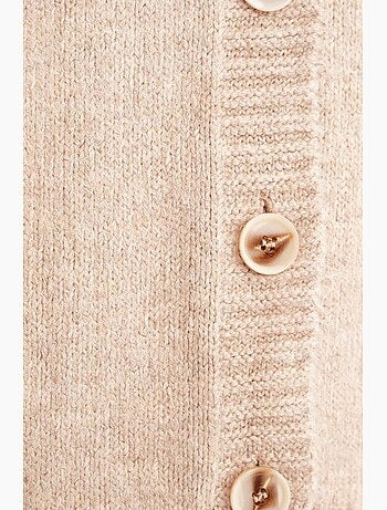 Cardigan a coste in maglia con scollo a v e bottoni mixray
