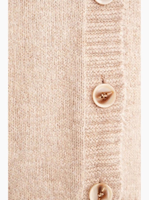 Cardigan a coste in maglia con scollo a v e bottoni mixray - Kiabi