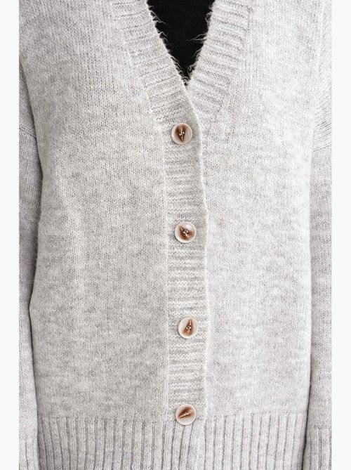Cardigan a coste in maglia con scollo a v e bottoni mixray - Kiabi