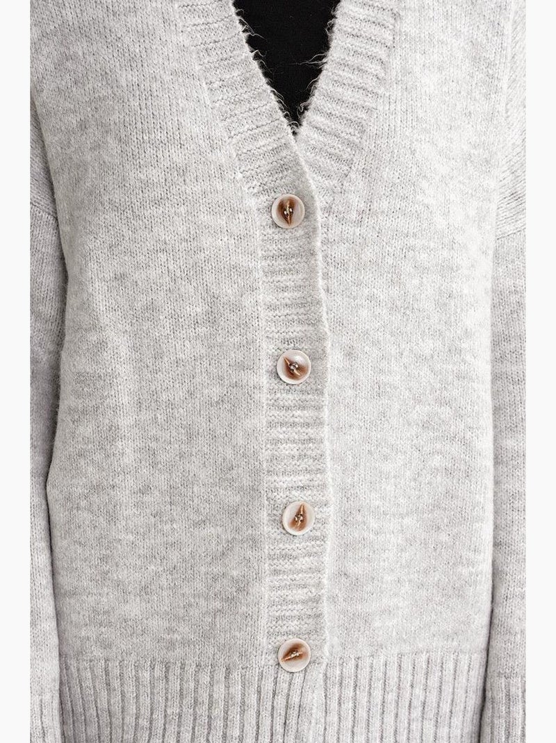 Cardigan a coste in maglia con scollo a v e bottoni mixray Grigio - Kiabi