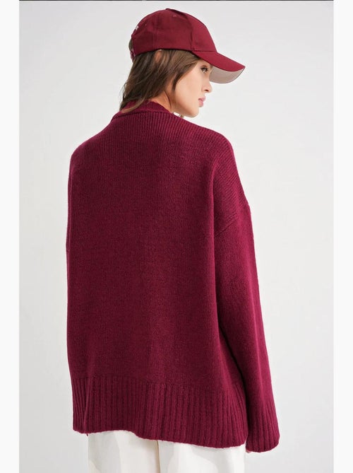 Cardigan a coste in maglia con scollo a v e bottoni mixray - Kiabi