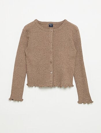 Cardigan a costine a maniche lunghe