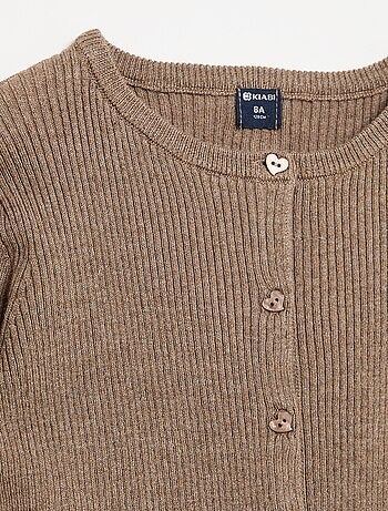 Cardigan a costine a maniche lunghe