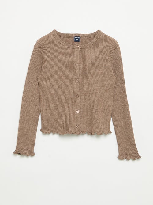 Cardigan a costine a maniche lunghe - Kiabi
