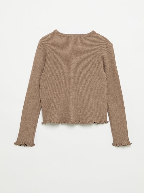 Cardigan a costine a maniche lunghe - Kiabi
