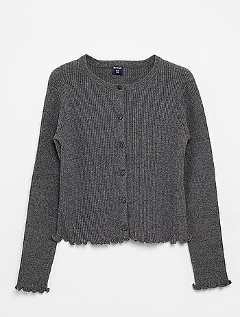 Cardigan a costine a maniche lunghe