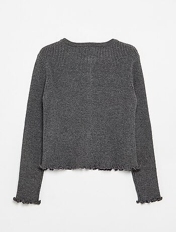 Cardigan a costine a maniche lunghe