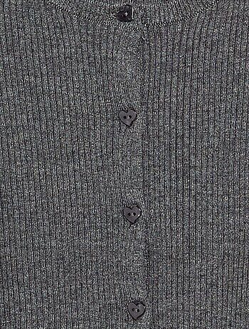 Cardigan a costine a maniche lunghe