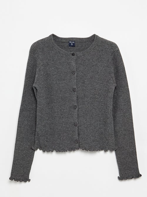 Cardigan a costine a maniche lunghe - Kiabi
