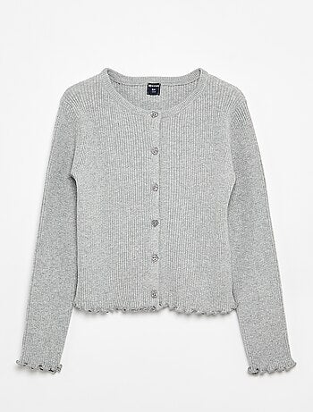 Cardigan a costine a maniche lunghe