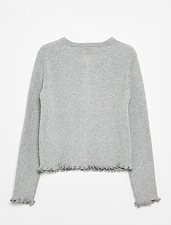 Cardigan a costine a maniche lunghe