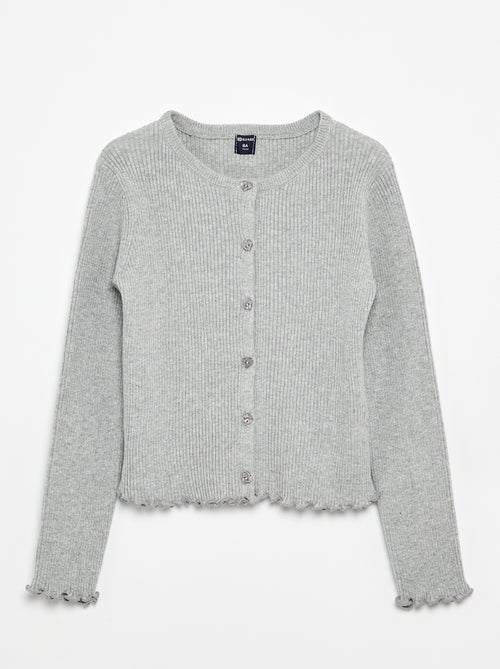 Cardigan a costine a maniche lunghe - Kiabi