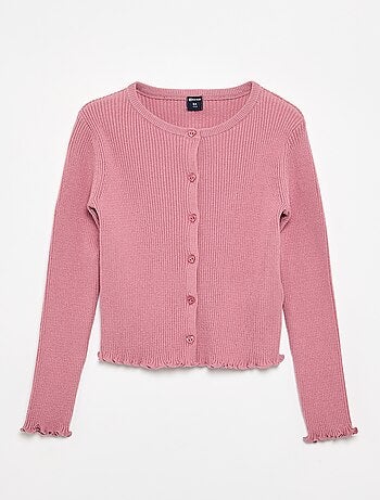 Cardigan a costine a maniche lunghe