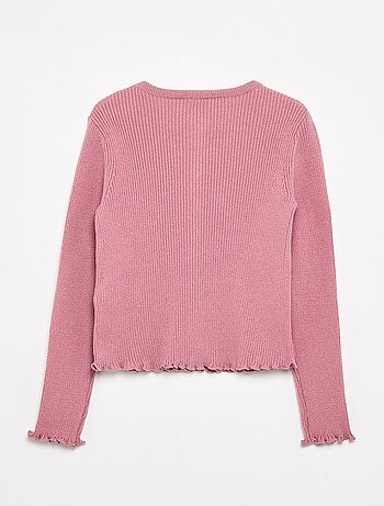Cardigan a costine a maniche lunghe