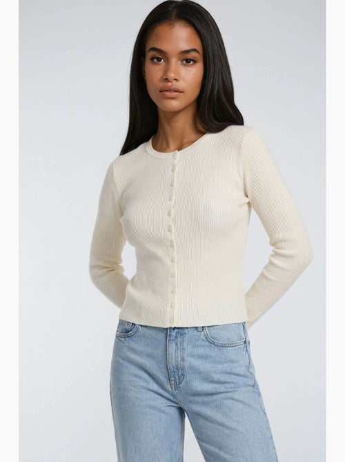 Cardigan a costine slim fit con bottoni mixray - Kiabi