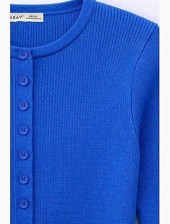 Cardigan a costine slim fit con bottoni mixray